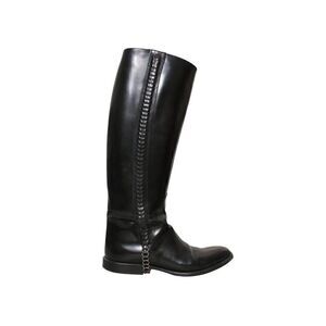 Givenchy Black Leather Knee-High Combat Boots